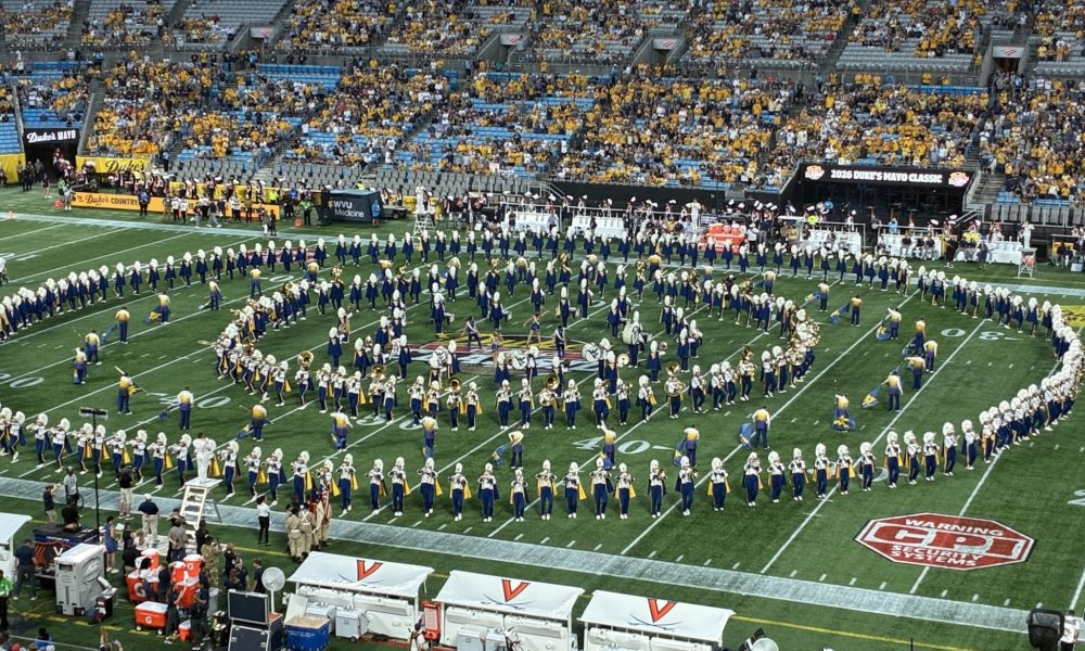 WVU Football band at Bank of America Stadium