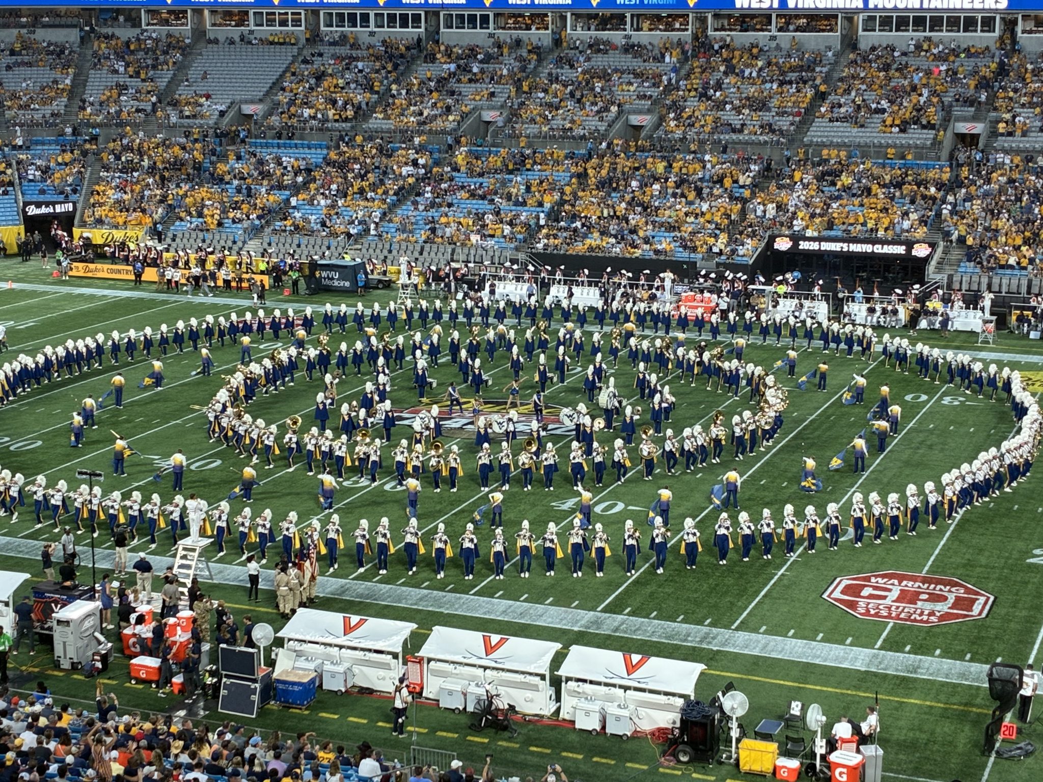 WVU Football band at Bank of America Stadium