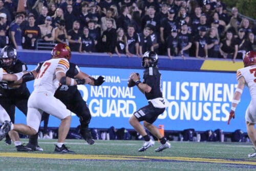 WVU Football QB Garrett Greene against Iowa State