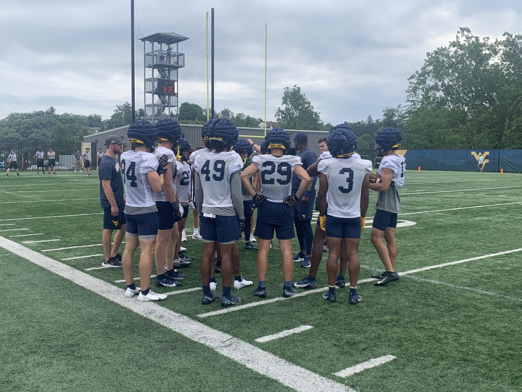 WVU Football players at practice