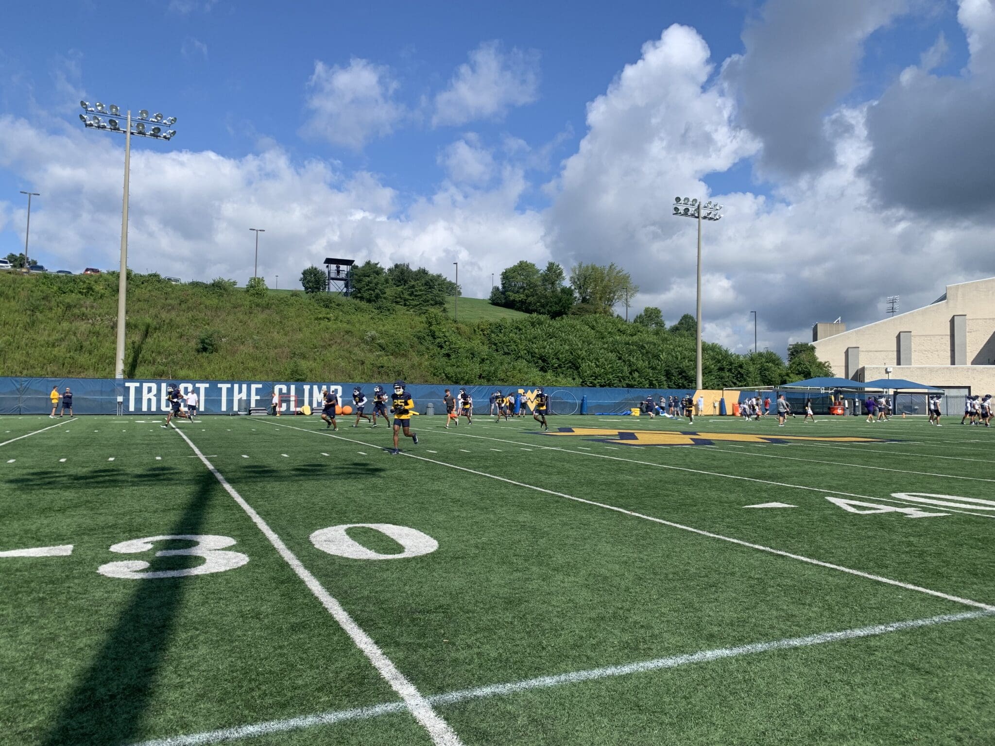 WVU Football practice field stock