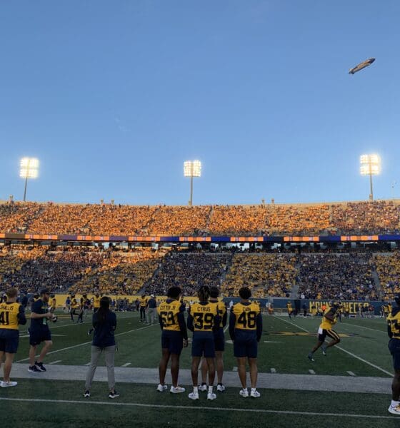 WVU Football stadium field stock