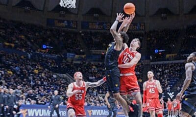 WVU Basketball Jonathan Powell against Utah