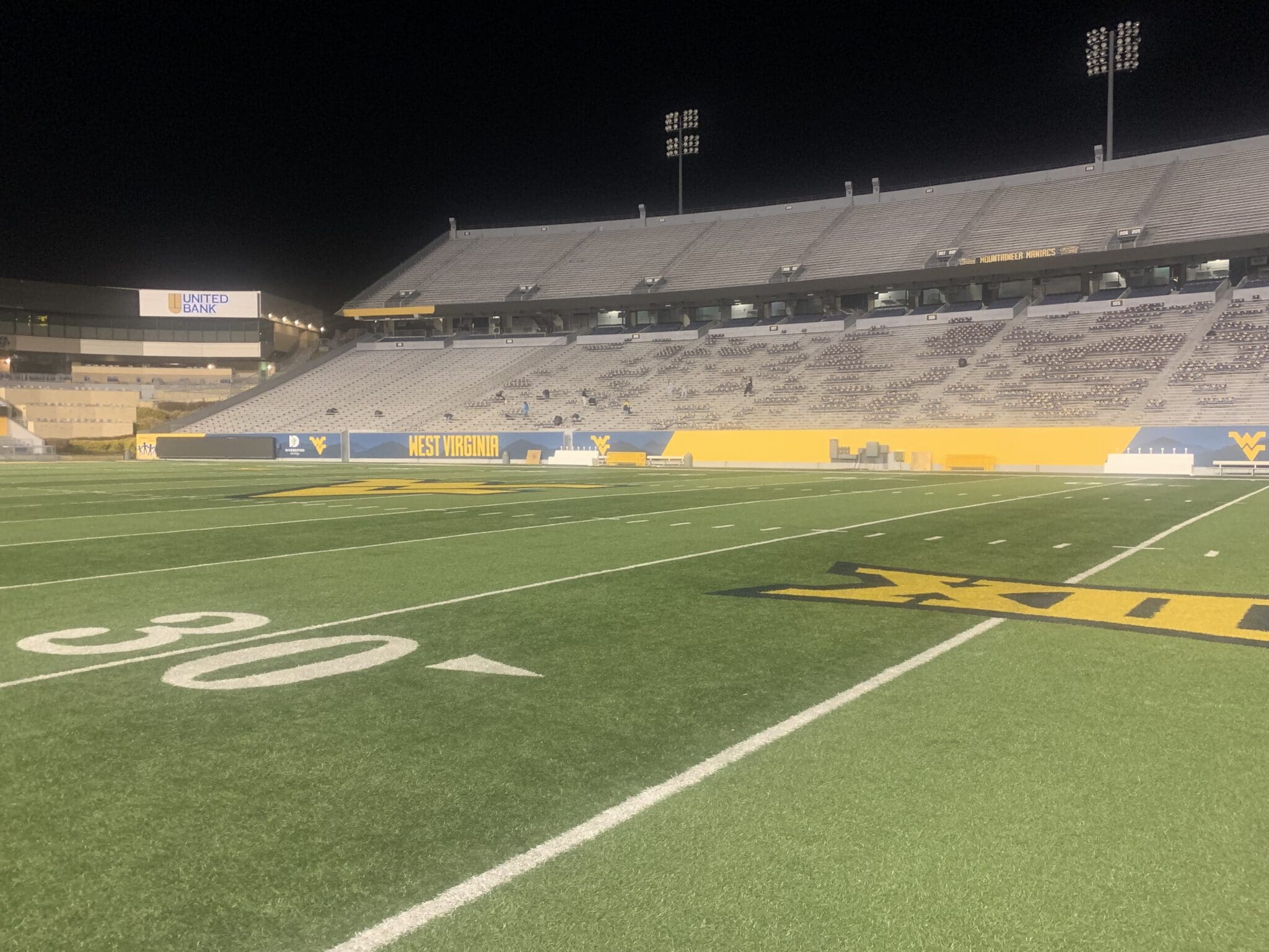 Big 12 logo at Milan Puskar Stadium stock