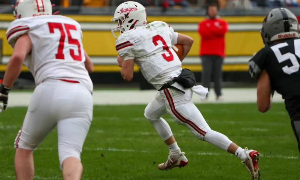 WVU recruit Matt Sieg with Fort Cherry in WPIAL title game