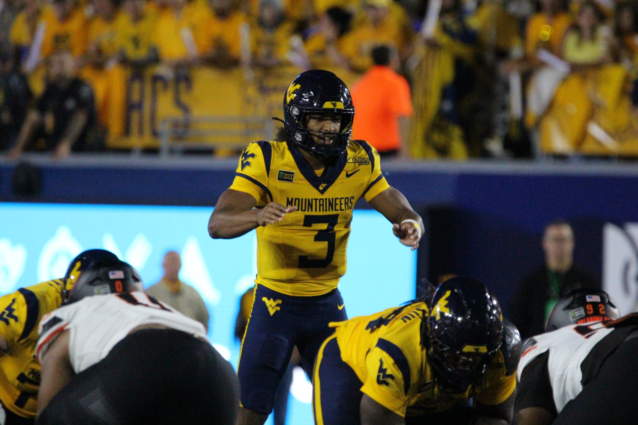 WVU Football QB Michael Hawkins against Oklahoma State