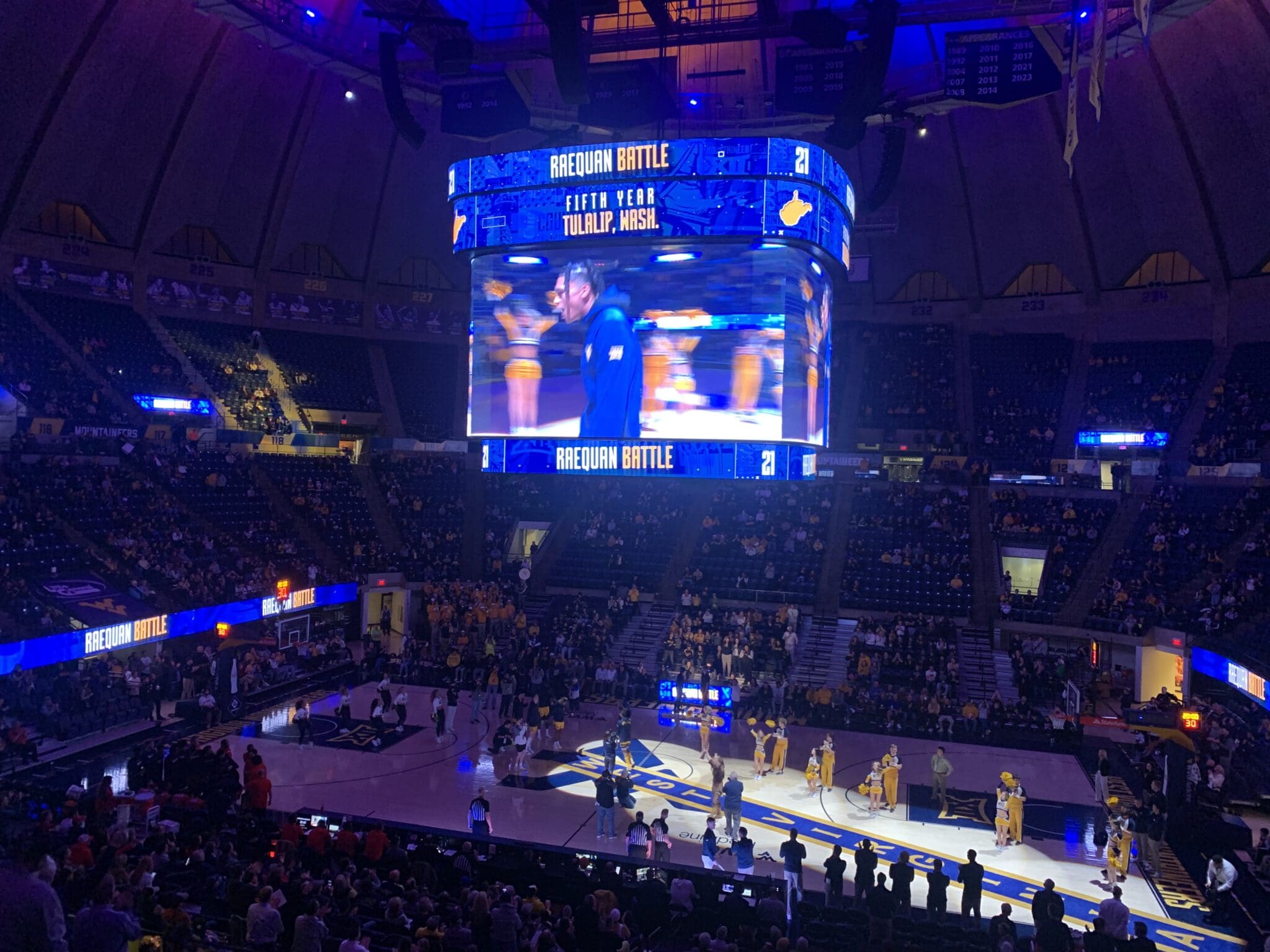 WVU Basketball at Coliseum stock