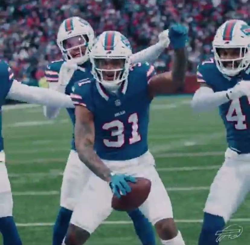 Rasul Douglas celebrates with Bills