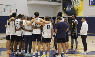 WVU Basketball team at practice