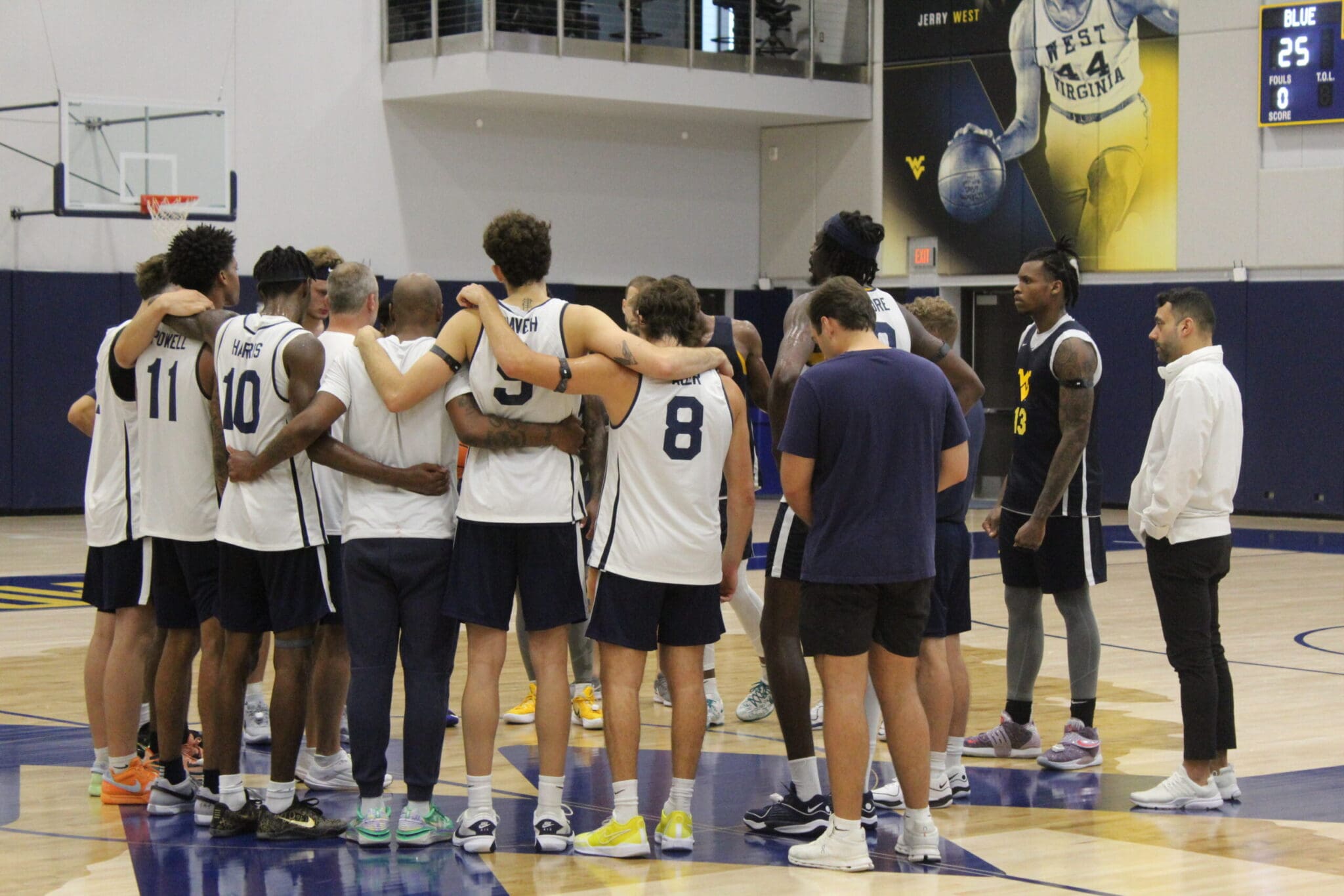 WVU Basketball team at practice