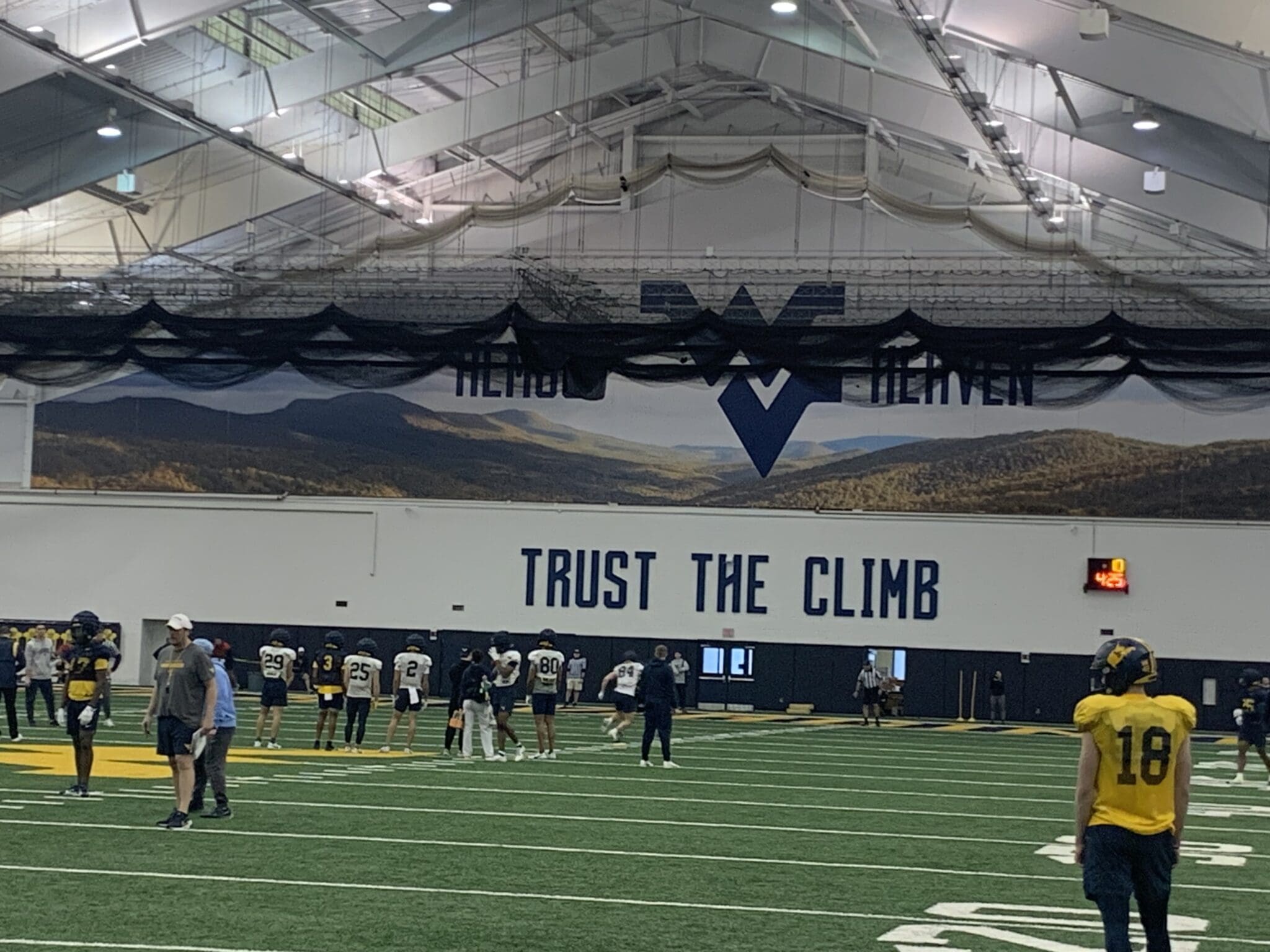 WVU Football indoor facility Trust The Climb stock