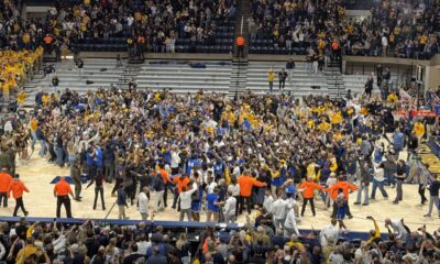 WVU Basketball crowd storm