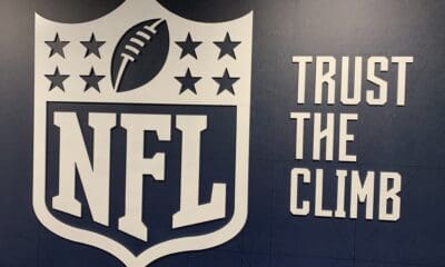 NFL logo on WVU Football facility wall