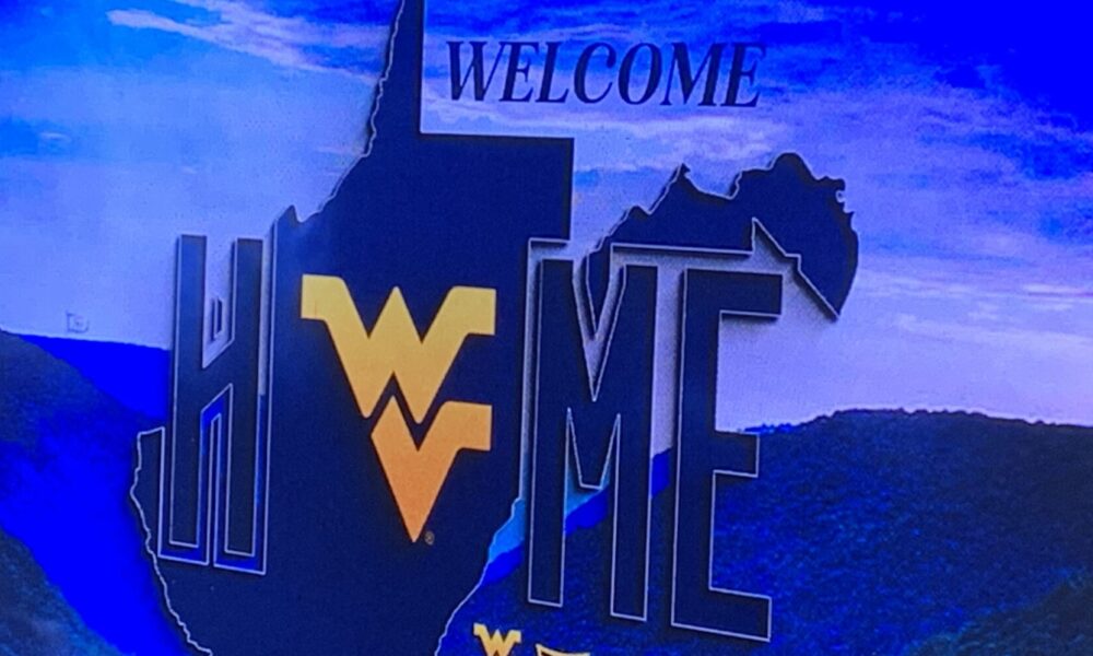 WVU Football Welcome Home sign stock