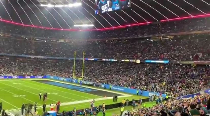 NFL fans sing Country Roads in Germany