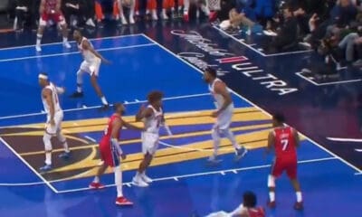 Miles McBride and Joel Embiid flop