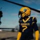 WVU Football military helmet