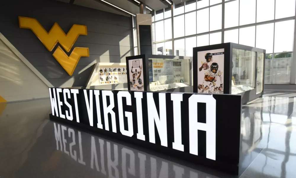 West Virginia sign at WVU Football facility