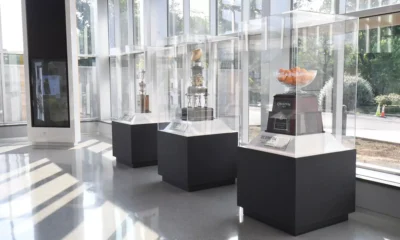 Trophies at WVU Football facility