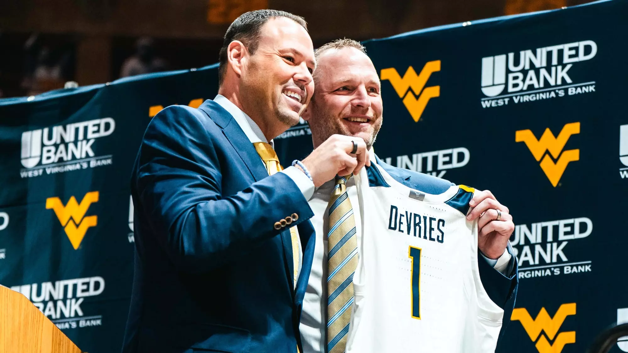 WVU AD Wren Baker and Darian DeVries