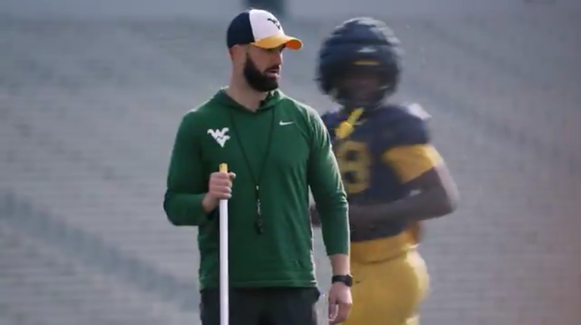 WVU Football DC Zac Alley at practice