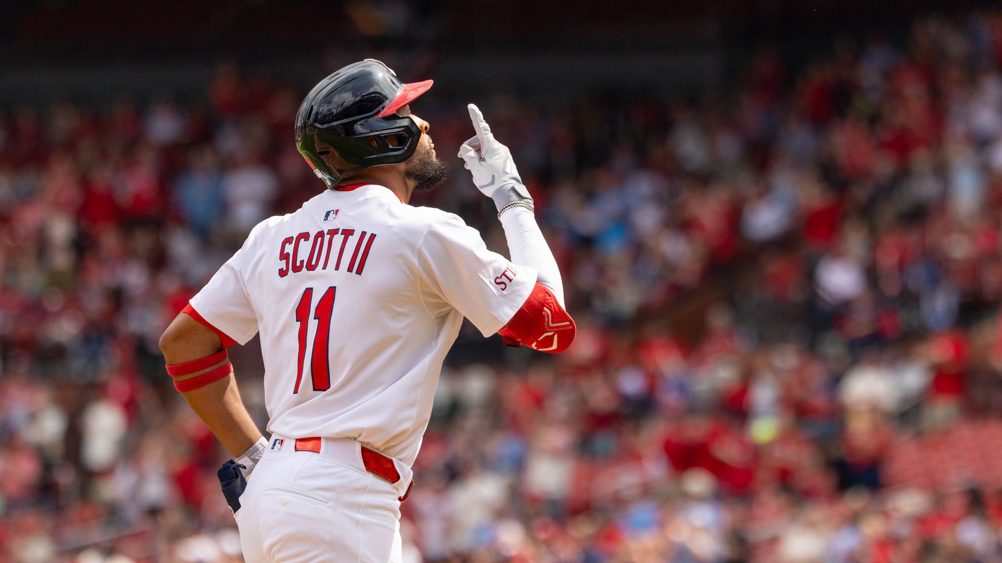 Victor Scott after home run