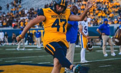 WVU Football kicker RJ Kocan. Image courtesy of RJ Kocan's Instagram account.