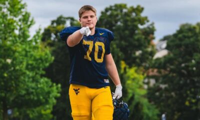 WVU Football offensive lineman Raymond Kovalesky. Image courtesy of Raymond Kovalesky's Instagram account.