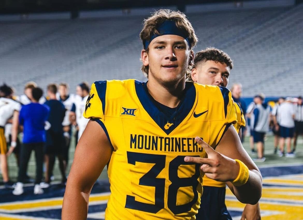 WVU Football long snapper Macguire Moss. Image courtesy of Macguire Moss' Instagram account