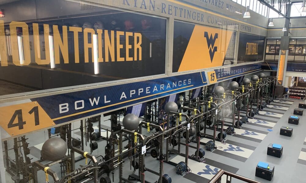WVU Football Weight Room stock