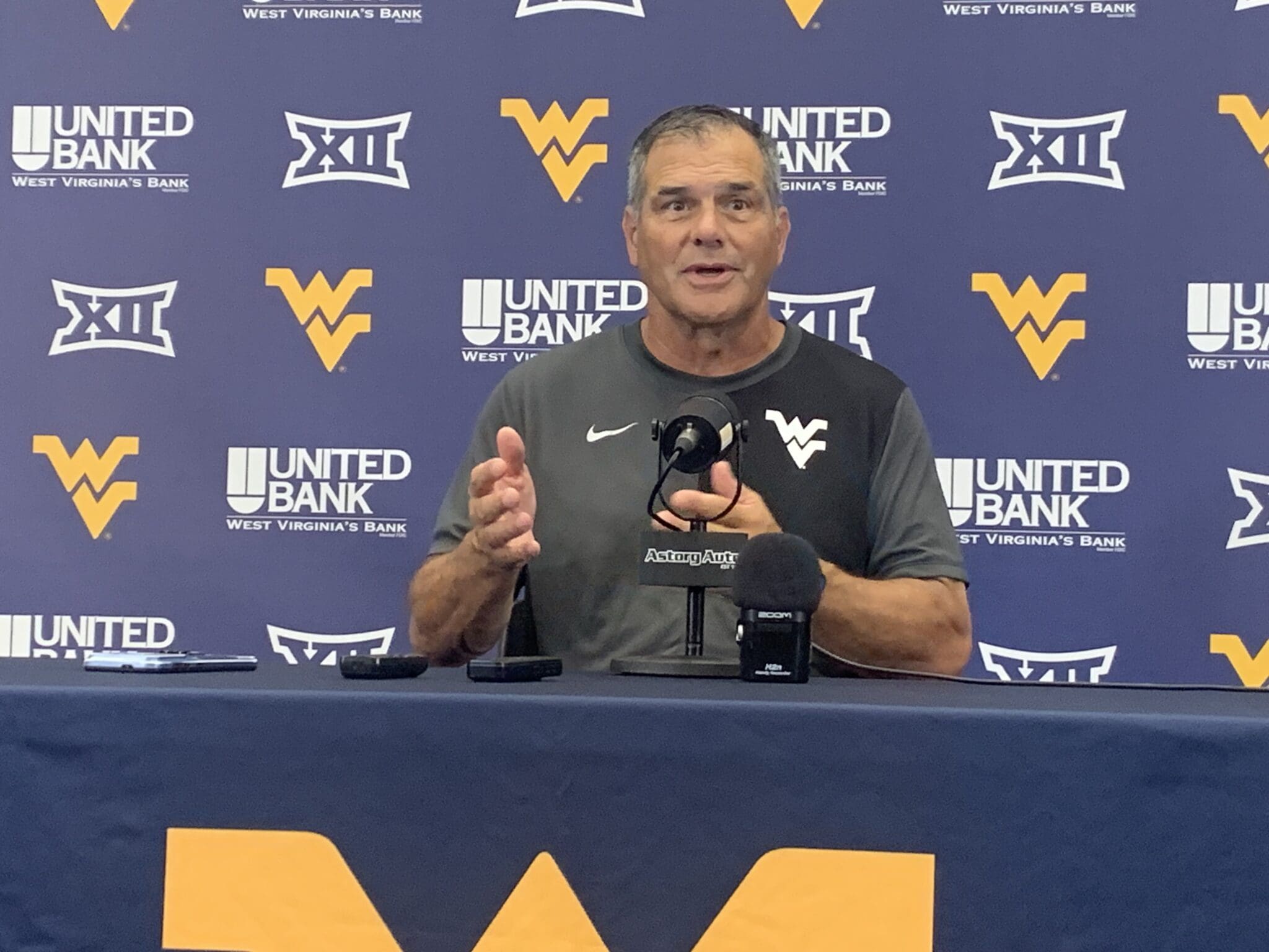 WVU OL coach Jack Bickenll