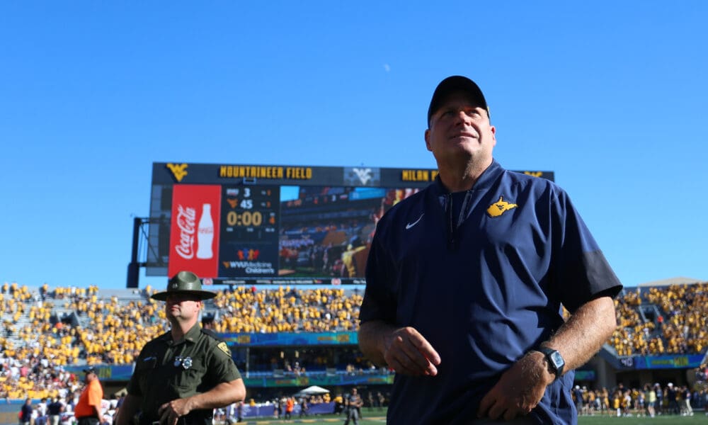 WVU Football HC Rich Rodriguez against RMU in 2025 season opener