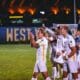 WVU Soccer celebrating