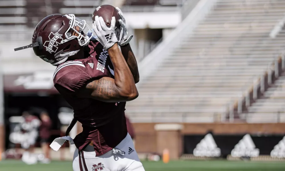 WVU Football WR Justin Robinson with Mississippi State