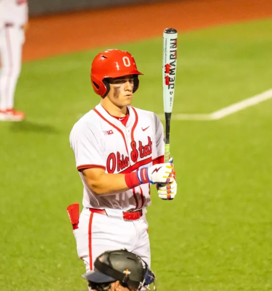 WVU Baseball Matthew Graveline with Ohio State
