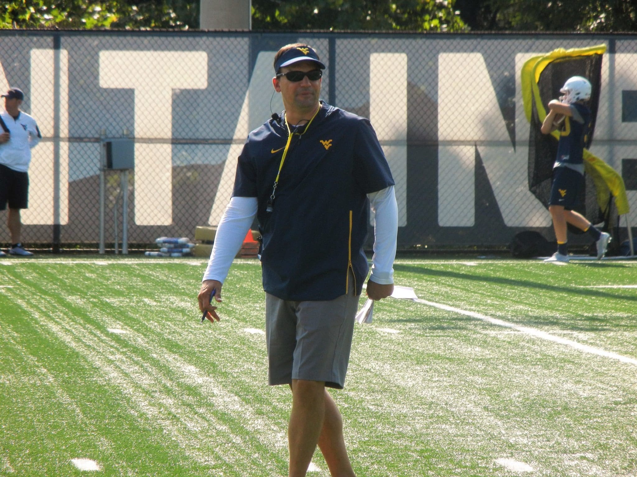 Neal Brown at practice