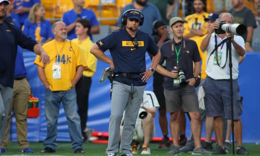 WVU Football HC Neal Brown during loss to Pitt