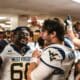 WVU Football QB Nicco Marchiol celebrating