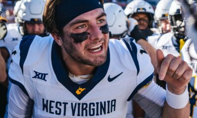 WVU Football QB Nicco Marchiol motivating team