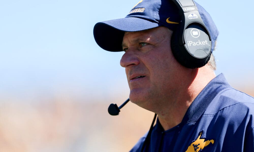 WVU Football HC Rich Rodriguez against RMU in 2025 season opener