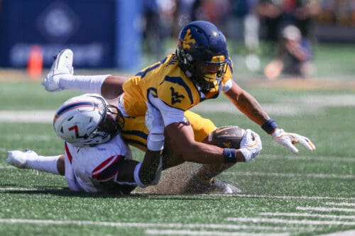 WVU Football WR Cam Vaughn against RMU