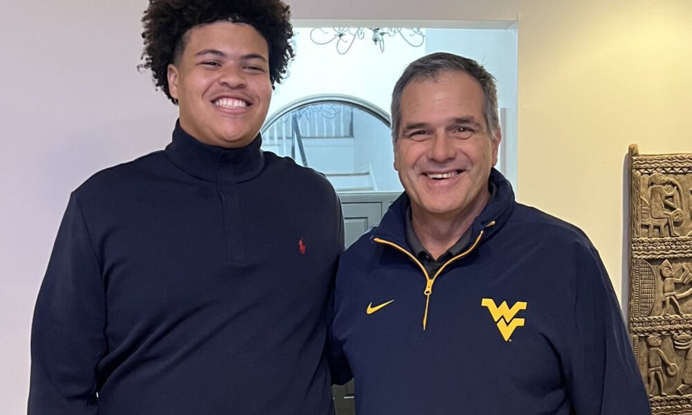 WVU Football OL recruit Richard Thigpen and Jack Bicknell