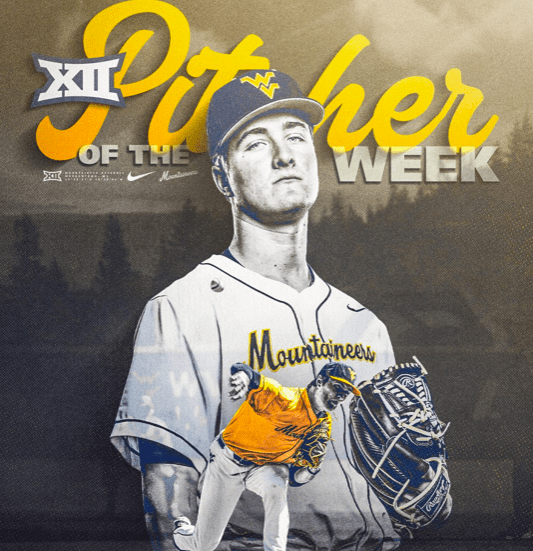 WVU pitcher Robby Porco named Big 12 Pitcher of the Week.