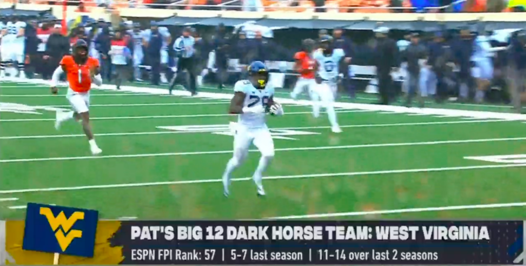 Pat McAfee high on WVU