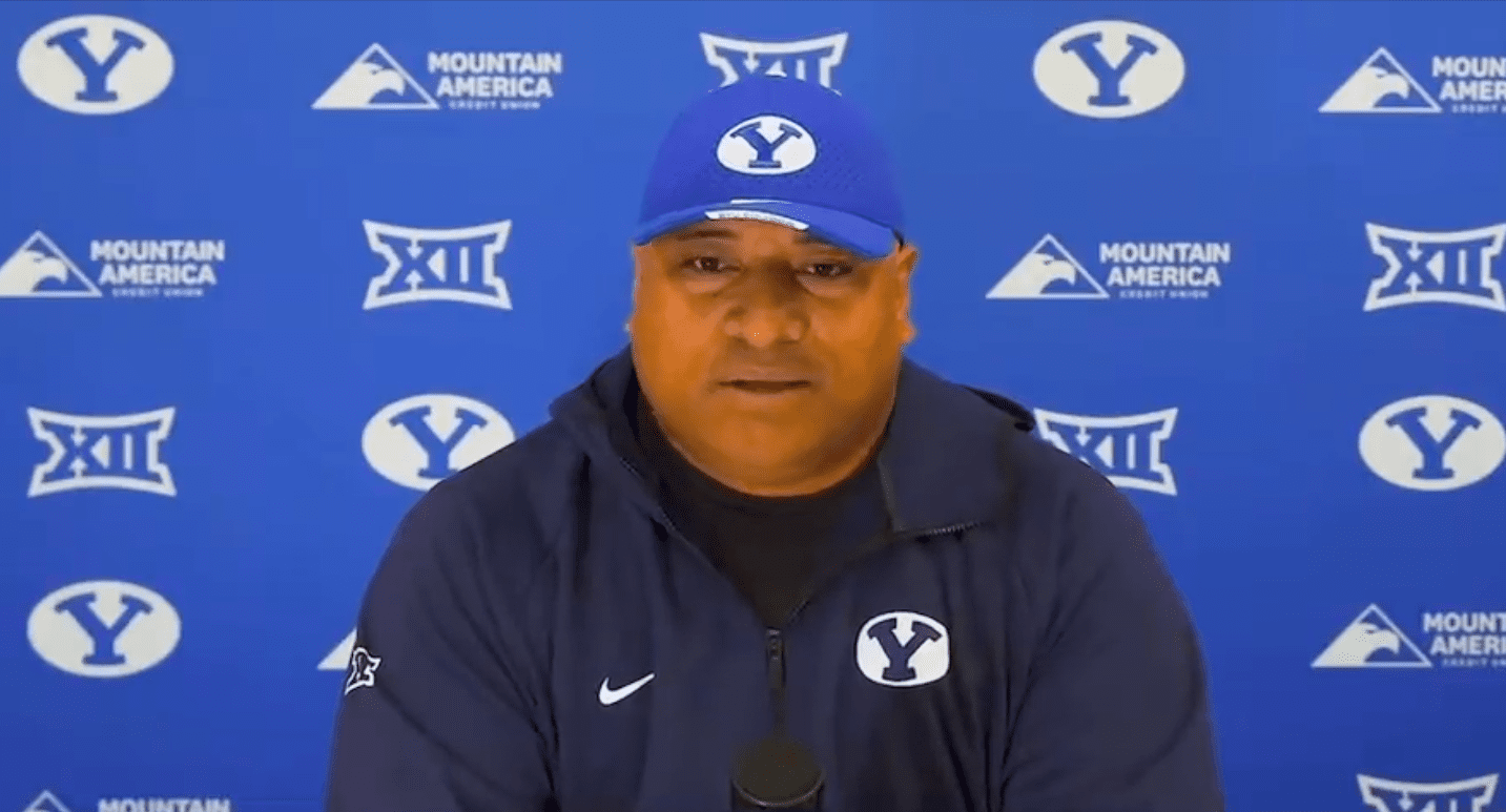 BYU HC Kalani Sitake on hearing Country Roads at WVU