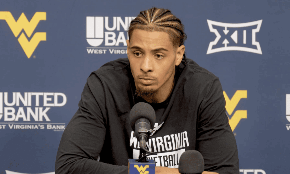 Harlan Obioha speaks at a press conference.