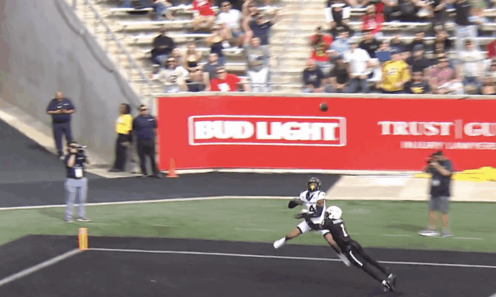 WVU Football Cam Vaughn touchdown catch at Houston