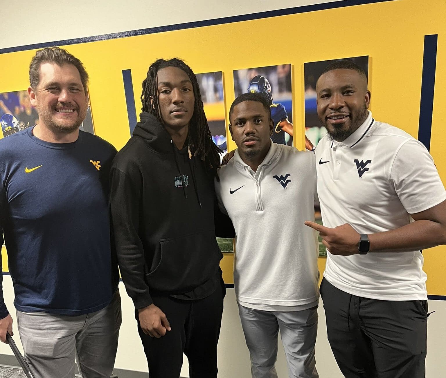 WVU Football DB recruit Samari Matthews with OLB coach Victor Cabral