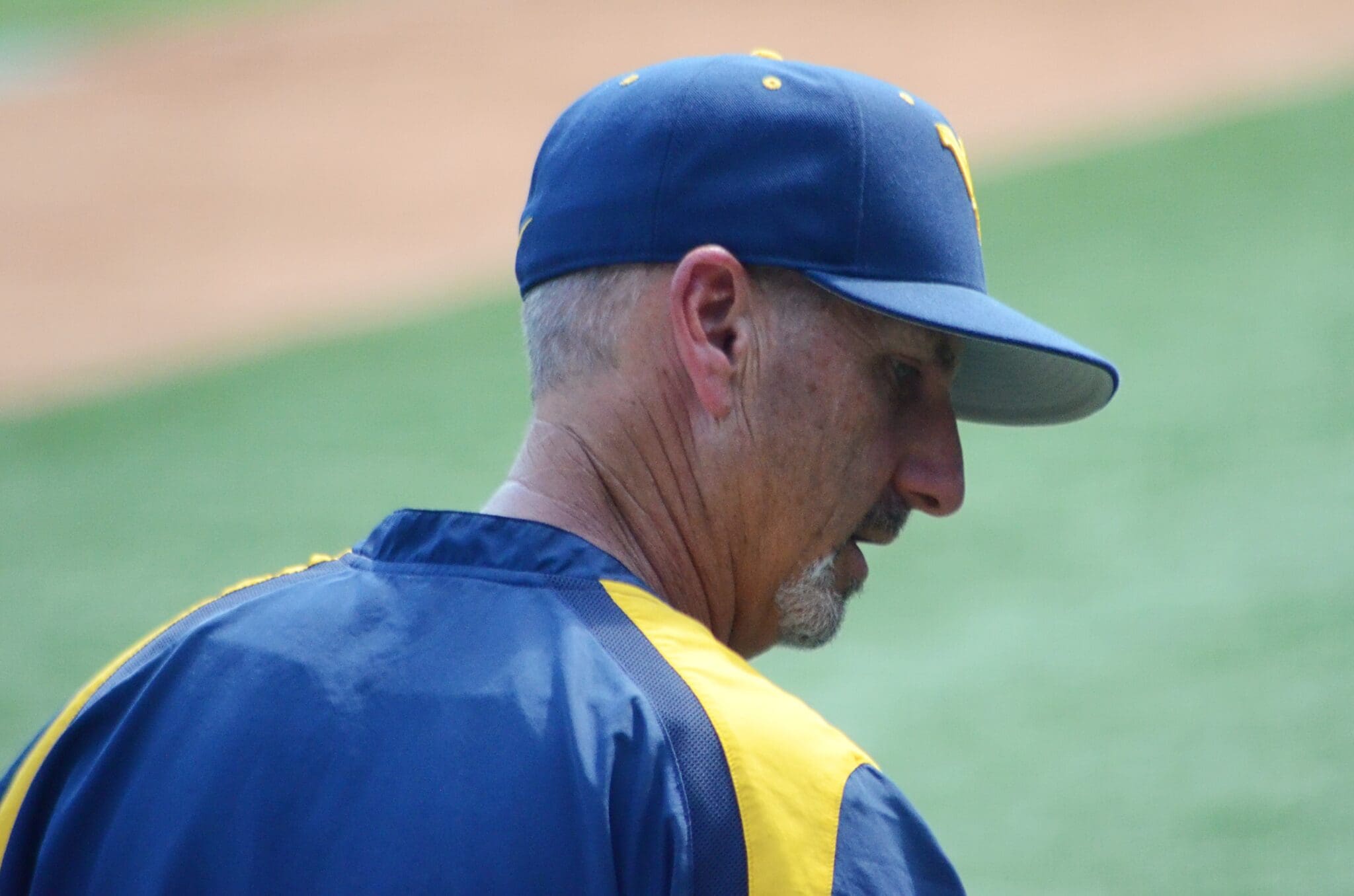 WVU baseball coach Randy Mazey at North Carolina's Boshamer Stadium on Thursday, June 6, 2024, ahead of playing UNC in the NCAA Tournament Super Regionals. (Mitchell Northam, WV Sports Now)