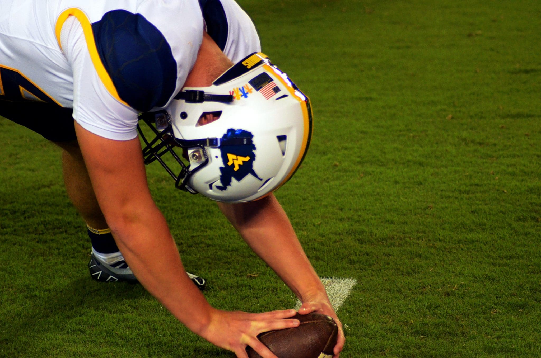 WVU Football long snapper Austin Brinkman